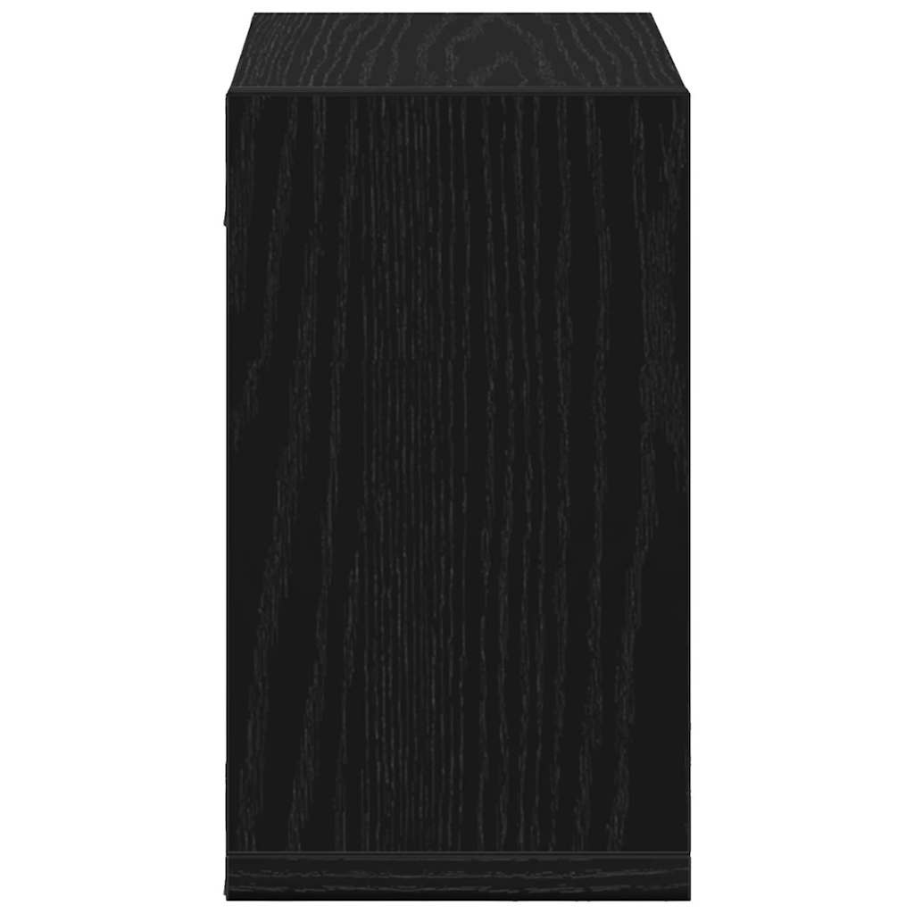 Étagères murales avec étagère 4 pcs Chêne Noir 26 x 15 x 26 cm