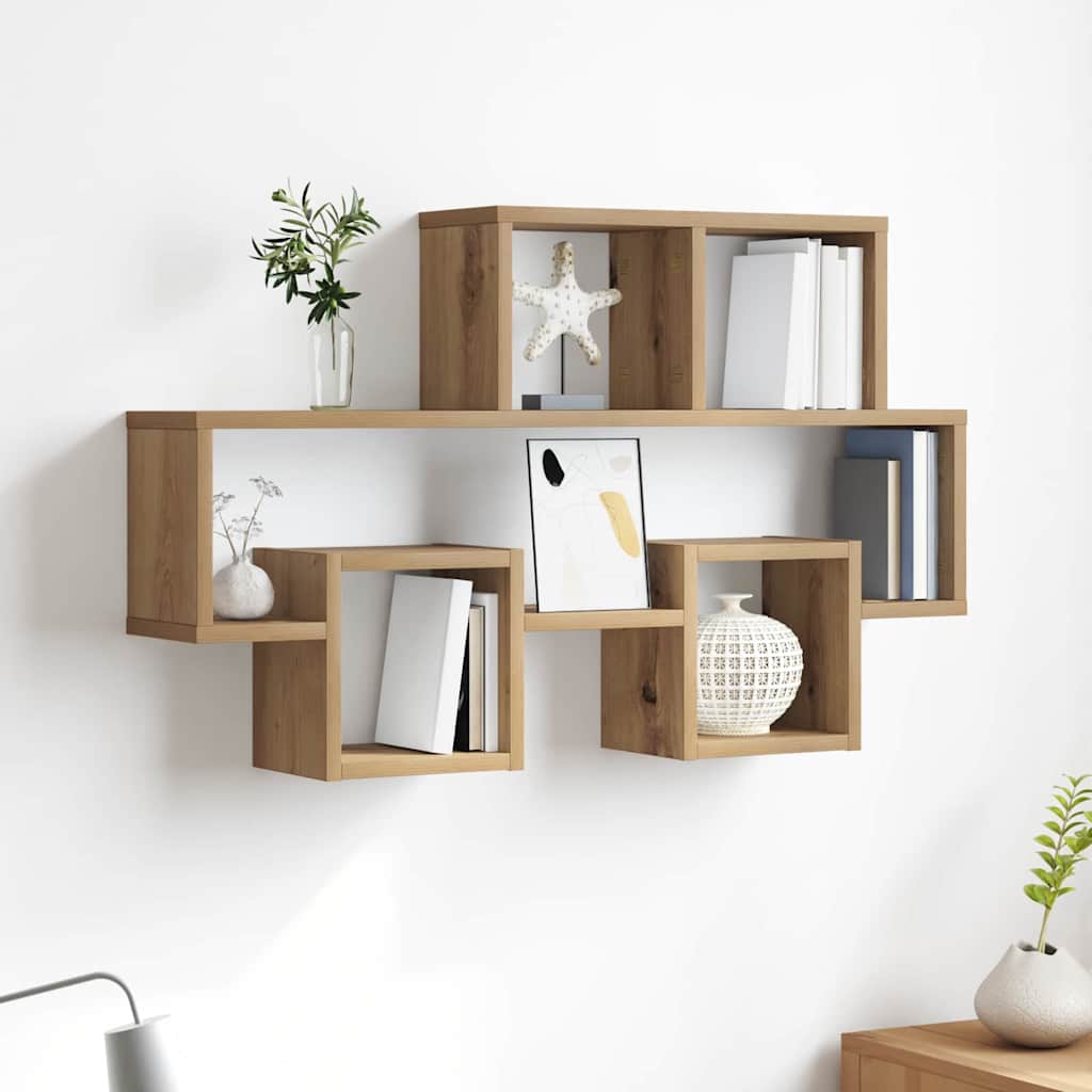 Étagère Murale avec étagère chêne artisanal 82 x 15 x 51 cm