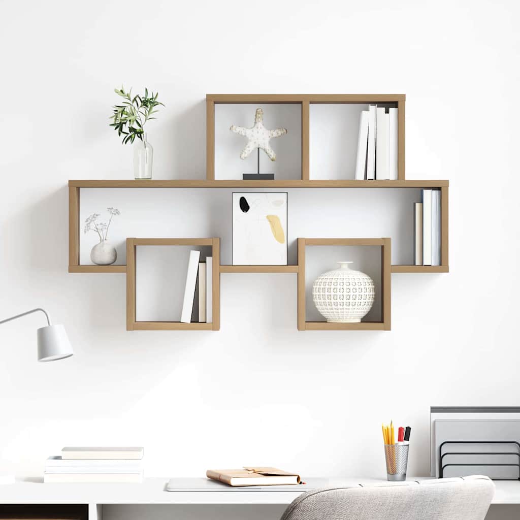 Étagère Murale avec étagère chêne artisanal 82 x 15 x 51 cm