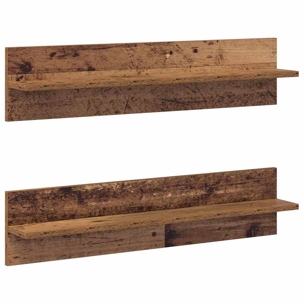 Étagères Murales 2 pcs Bois ancien 80 x 11,5 x 18 cm