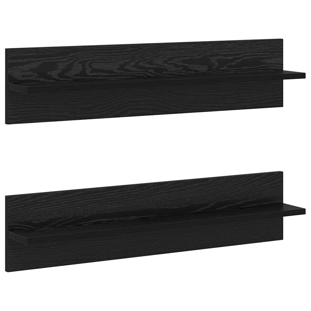 Étagères Murales 2 pcs Chêne noir 80 x 11,5 x 18 cm