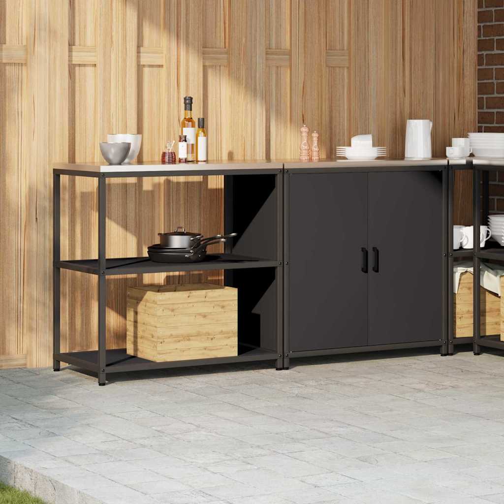 Ensemble de rangement cuisine 2 pcs Noir 180 x 50 x 92 cm