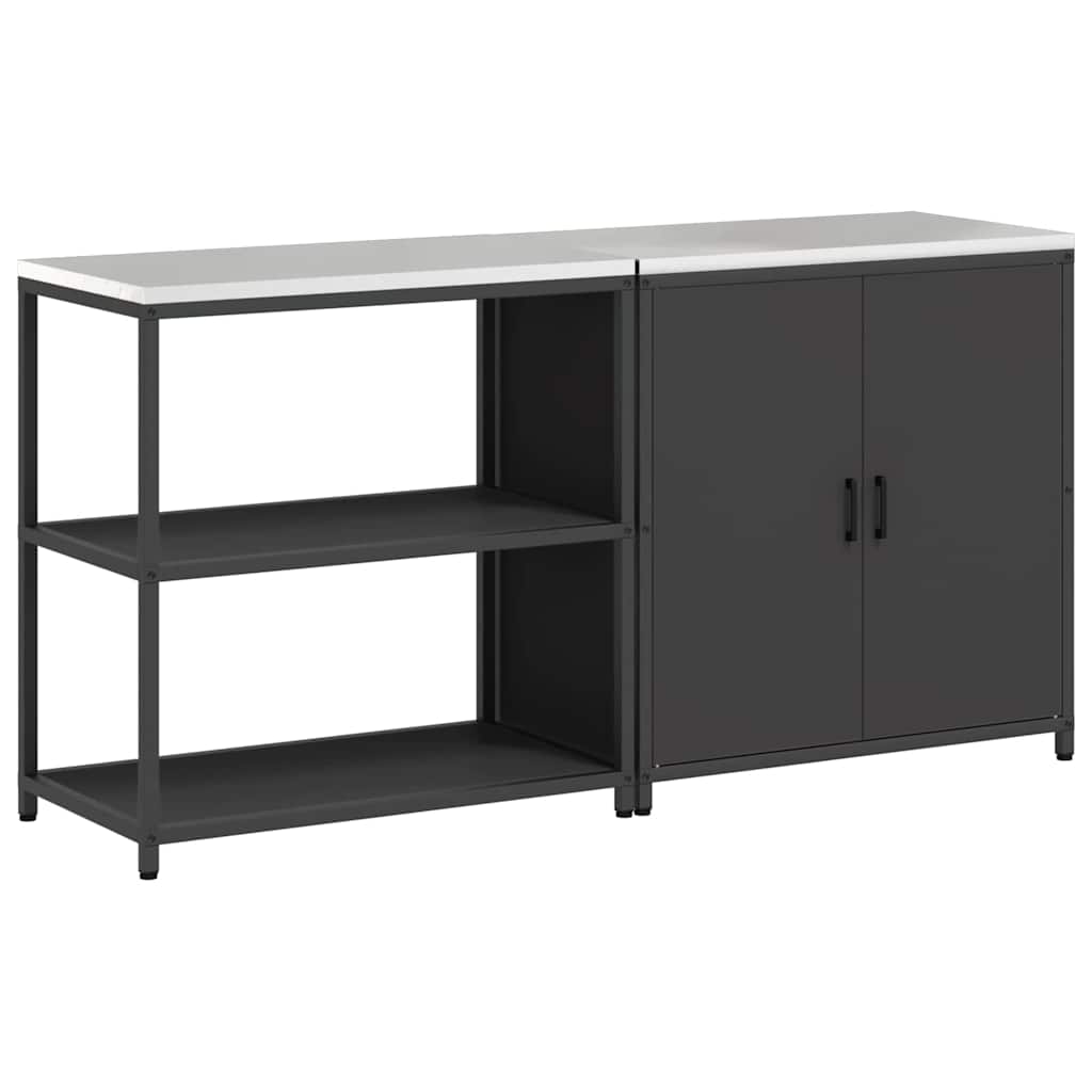 Ensemble de rangement cuisine 2 pcs Noir 180 x 50 x 92 cm