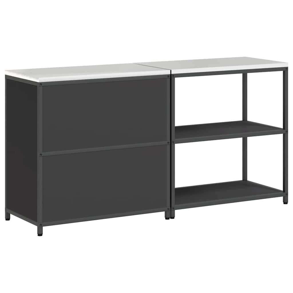 Ensemble de rangement cuisine 2 pcs Noir 180 x 50 x 92 cm