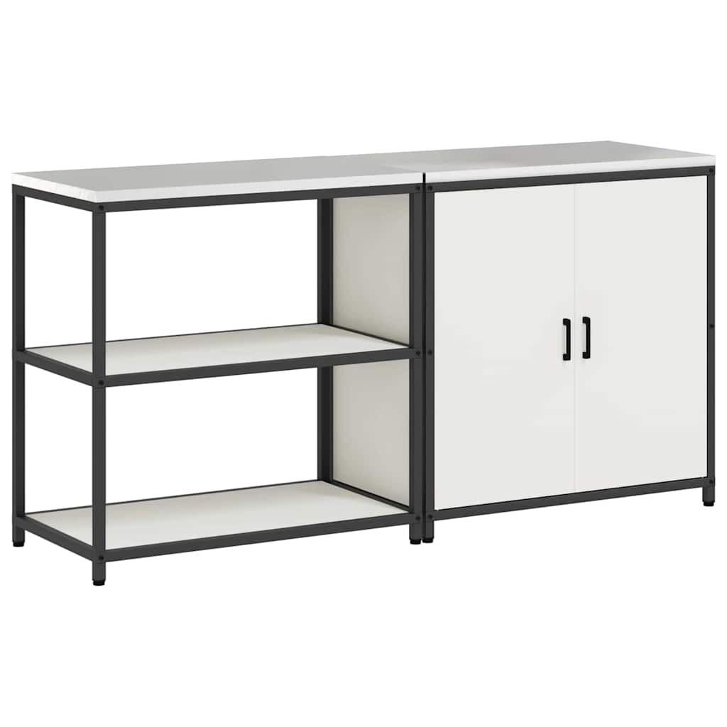 Ensemble de rangement cuisine 2 pcs Blanc 180 x 50 x 92 cm