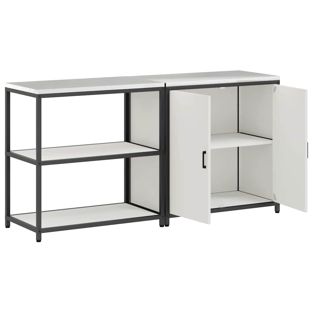 Ensemble de rangement cuisine 2 pcs Blanc 180 x 50 x 92 cm
