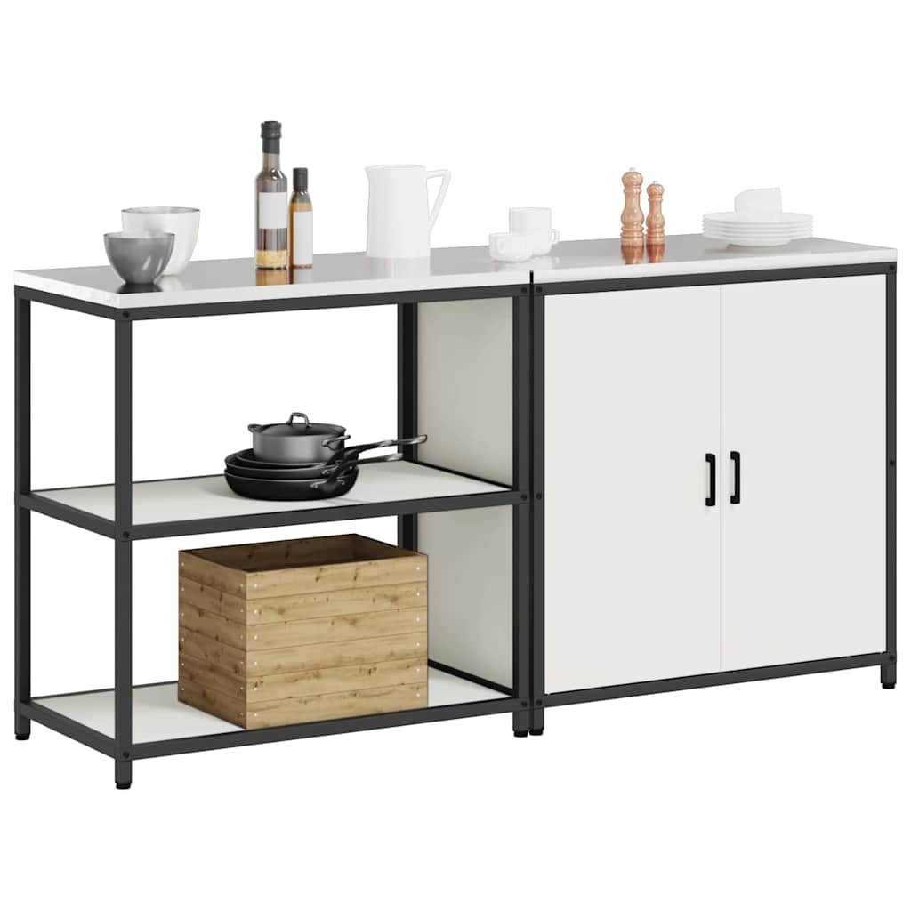 Ensemble de rangement cuisine 2 pcs Blanc 180 x 50 x 92 cm
