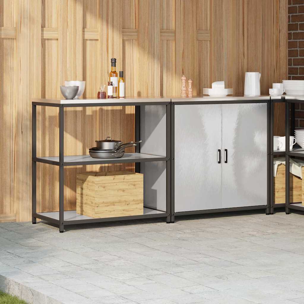 Ensemble de rangement cuisine 2 pcs Argent 180 x 50 x 92 cm