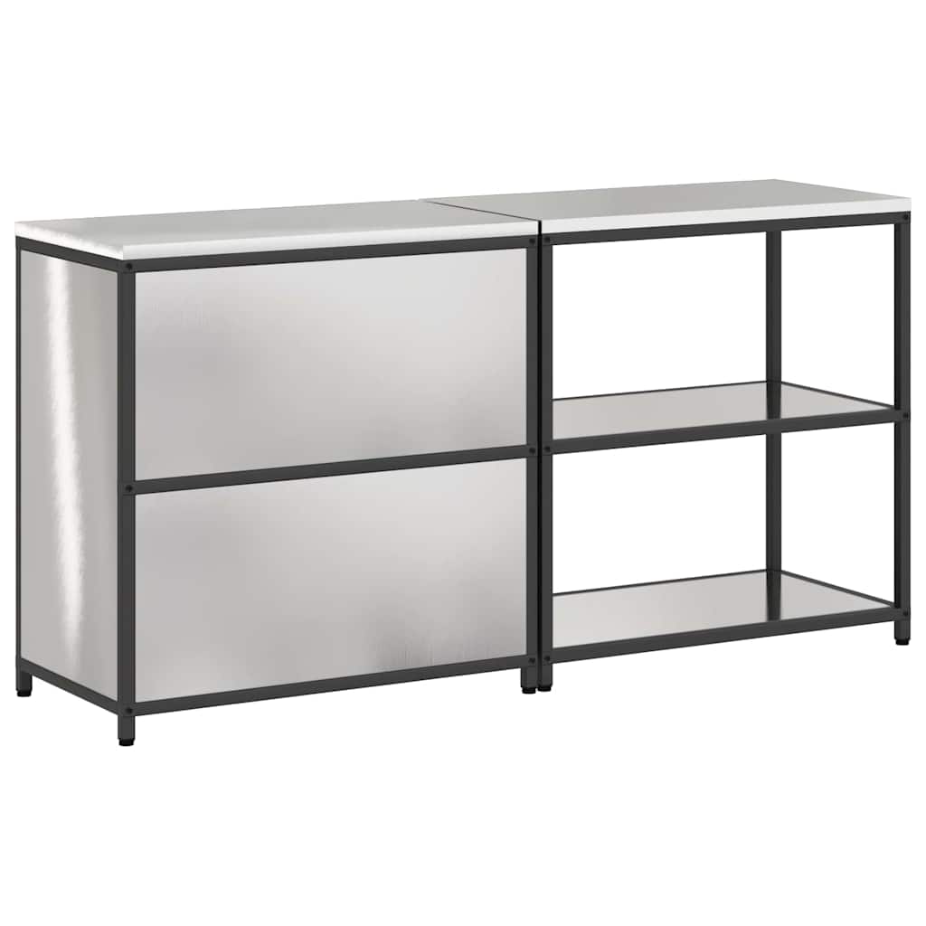 Ensemble de rangement cuisine 2 pcs Argent 180 x 50 x 92 cm