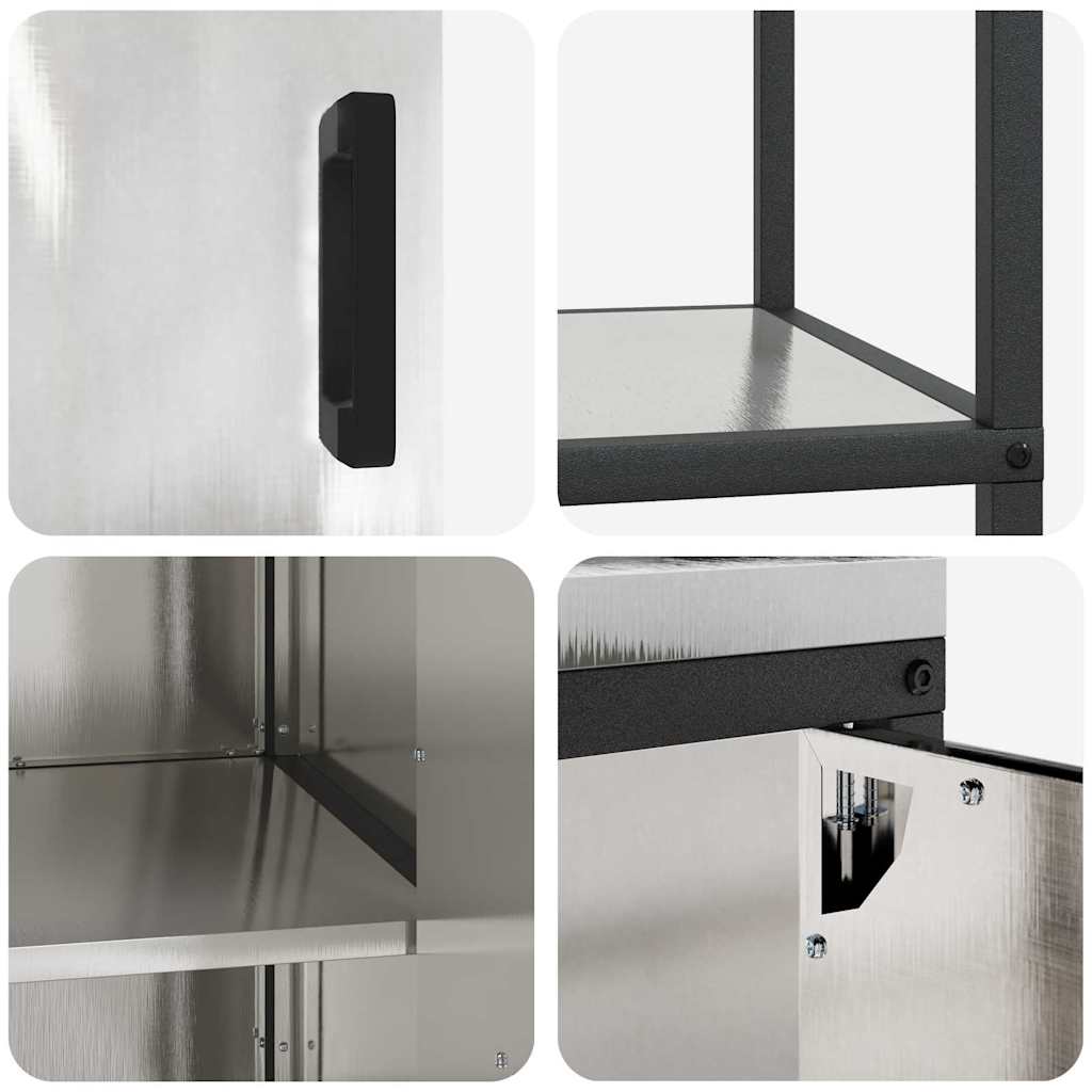 Ensemble de rangement cuisine 2 pcs Argent 180 x 50 x 92 cm