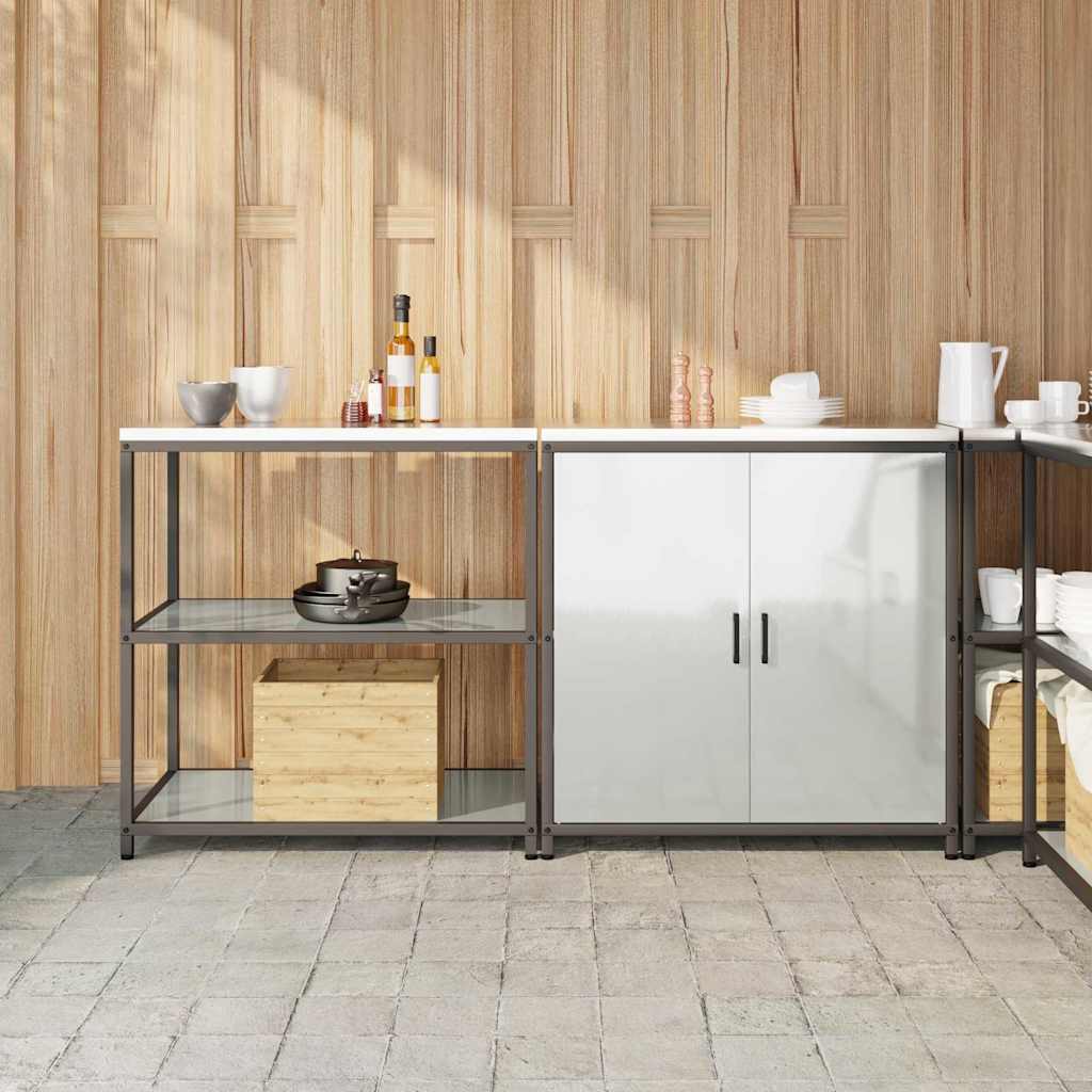 Ensemble de rangement cuisine 2 pcs Argent 180 x 50 x 92 cm
