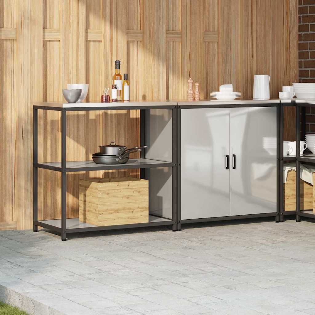Ensemble de rangement cuisine 2 pcs Argent 180 x 50 x 92 cm