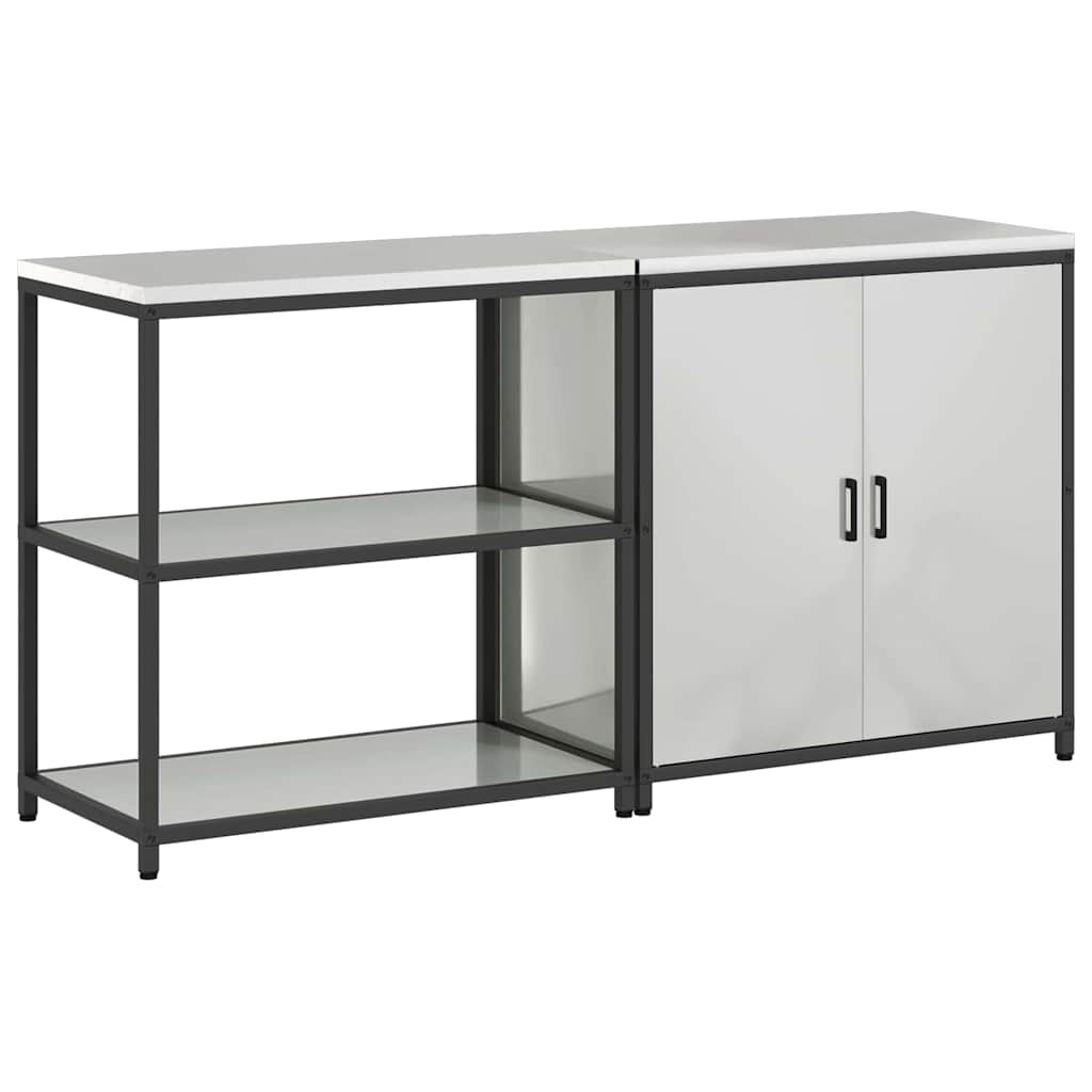 Ensemble de rangement cuisine 2 pcs Argent 180 x 50 x 92 cm
