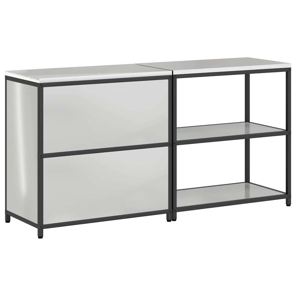 Ensemble de rangement cuisine 2 pcs Argent 180 x 50 x 92 cm