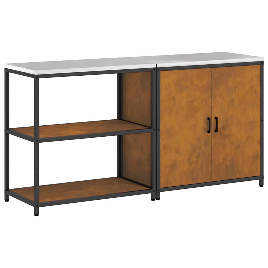 Ensemble de rangement cuisine 2 pcs Rouillé 180 x 50 x 92 cm