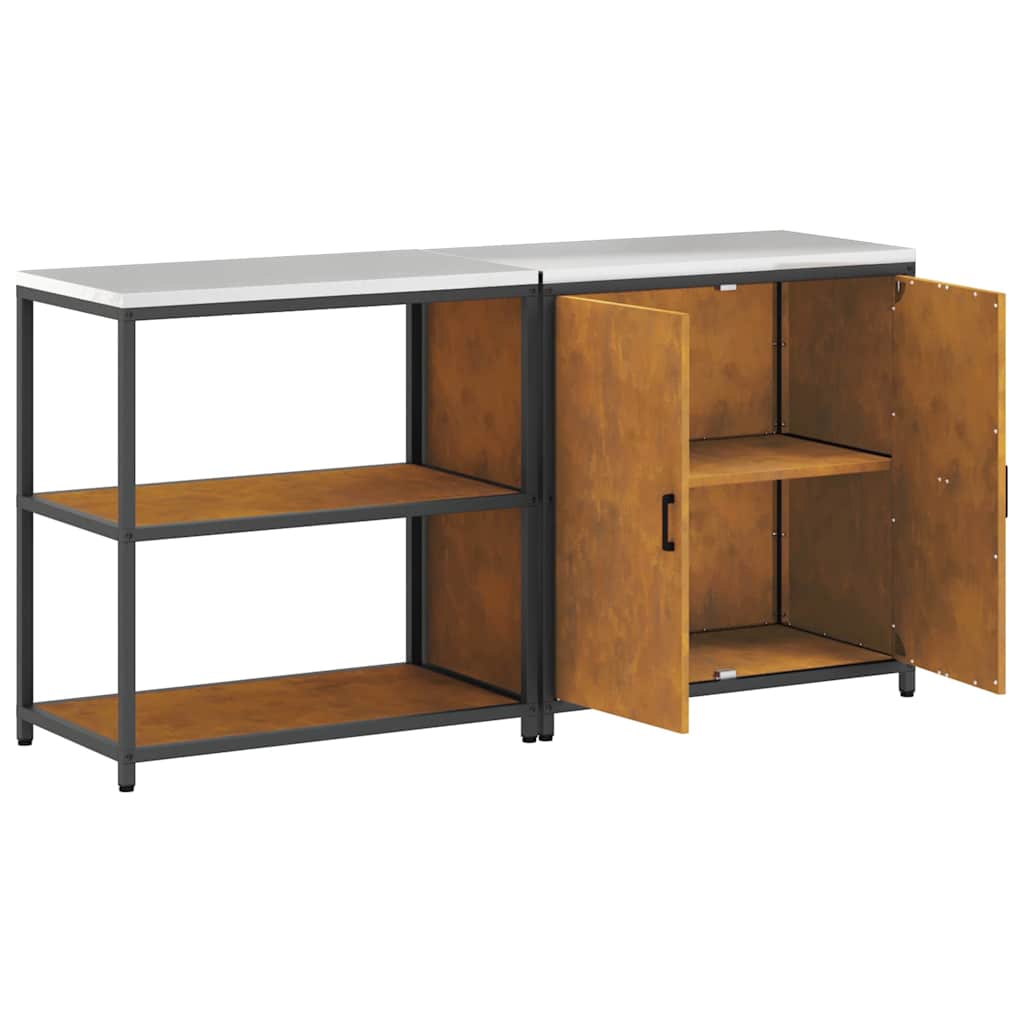 Ensemble de rangement cuisine 2 pcs Rouillé 180 x 50 x 92 cm