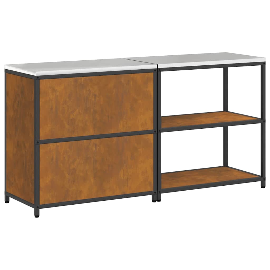 Ensemble de rangement cuisine 2 pcs Rouillé 180 x 50 x 92 cm