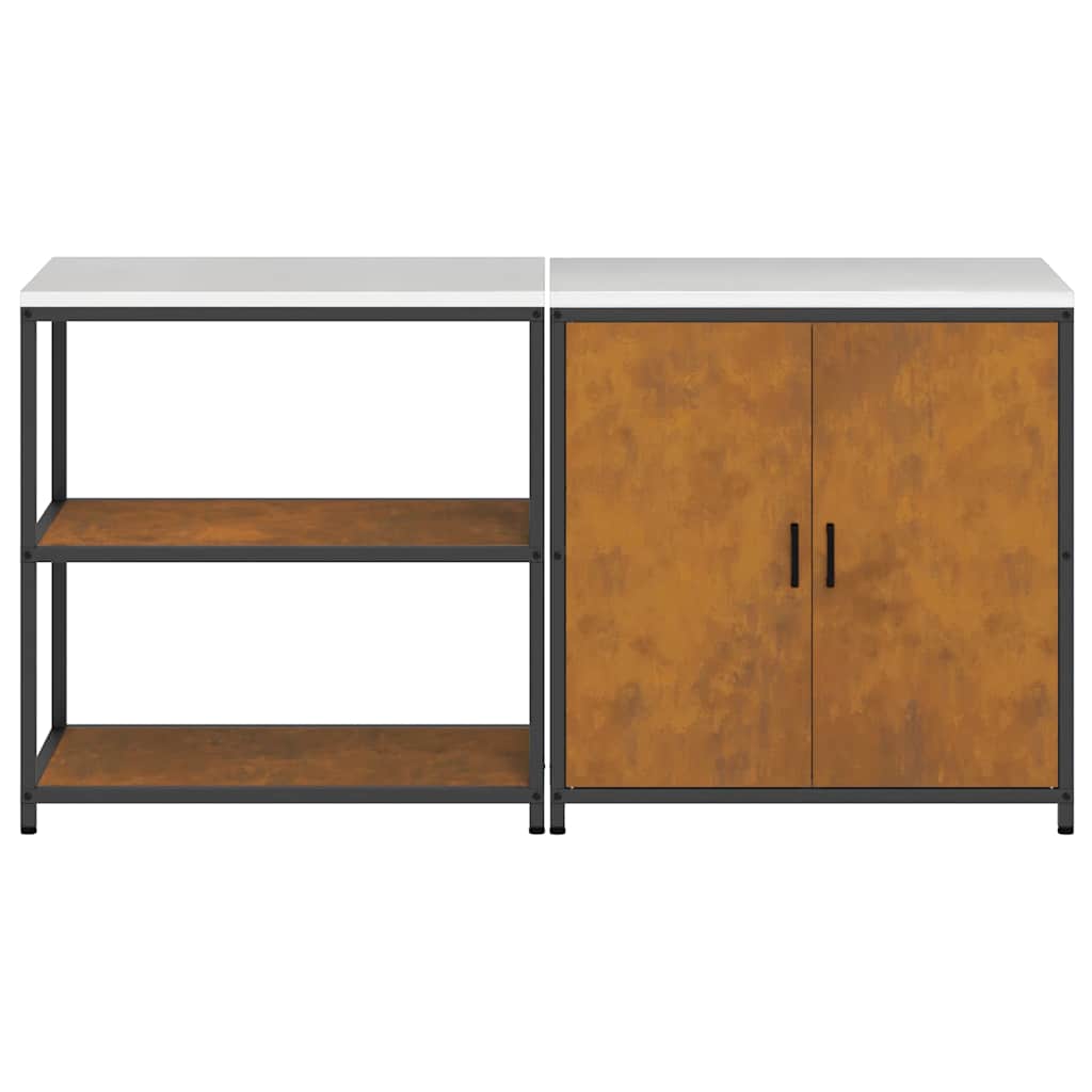 Ensemble de rangement cuisine 2 pcs Rouillé 180 x 50 x 92 cm