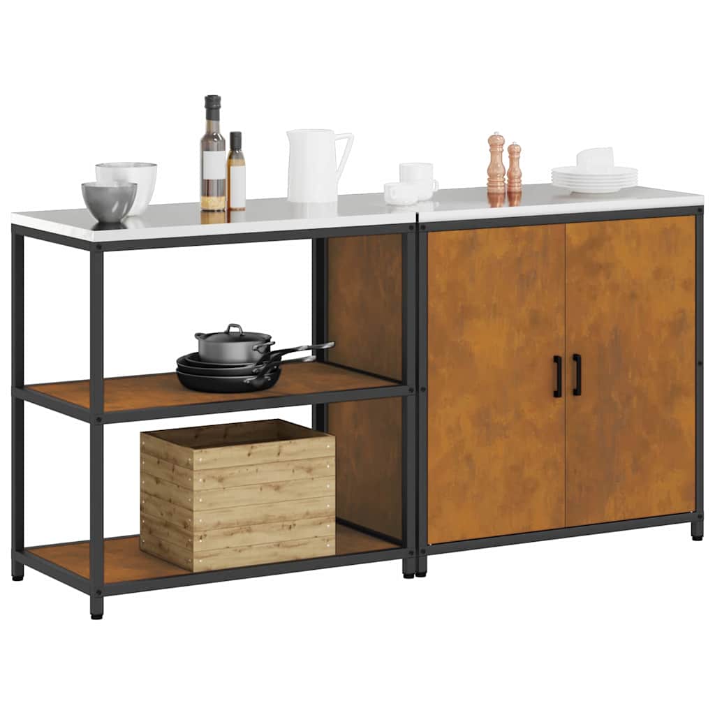 Ensemble de rangement cuisine 2 pcs Rouillé 180 x 50 x 92 cm