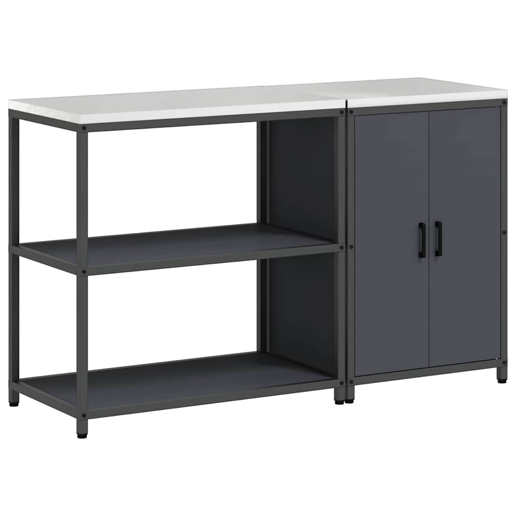 Ensemble de rangement cuisine 2 pcs Anthracite 150 x 50 x 92 cm