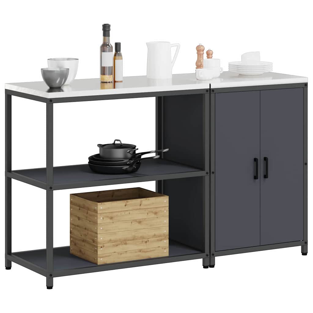 Ensemble de rangement cuisine 2 pcs Anthracite 150 x 50 x 92 cm