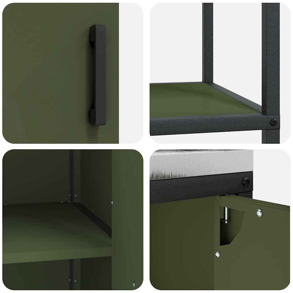 Ensemble de rangement cuisine 2 pcs Vert olive 150 x 50 x 92 cm