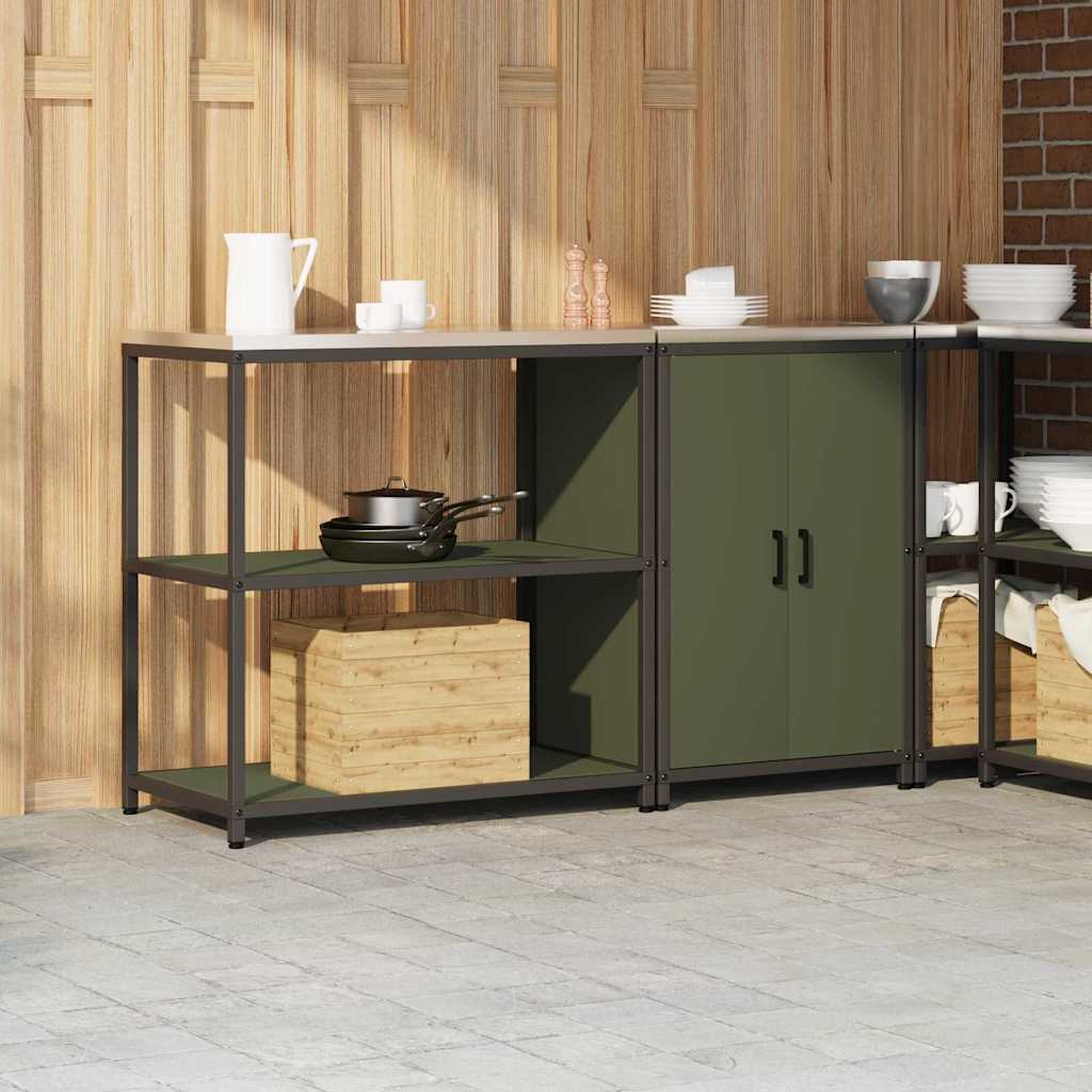 Ensemble de rangement cuisine 2 pcs Vert olive 150 x 50 x 92 cm