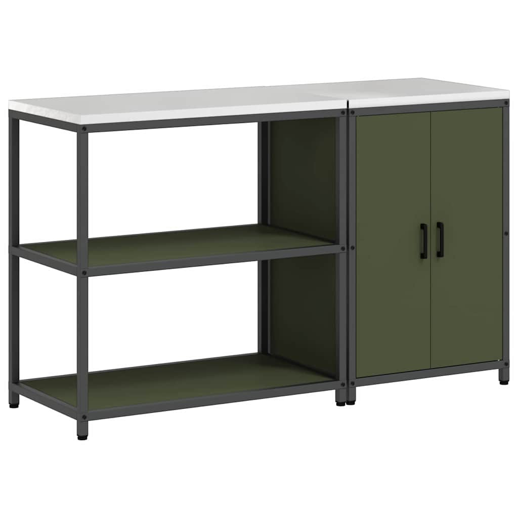 Ensemble de rangement cuisine 2 pcs Vert olive 150 x 50 x 92 cm