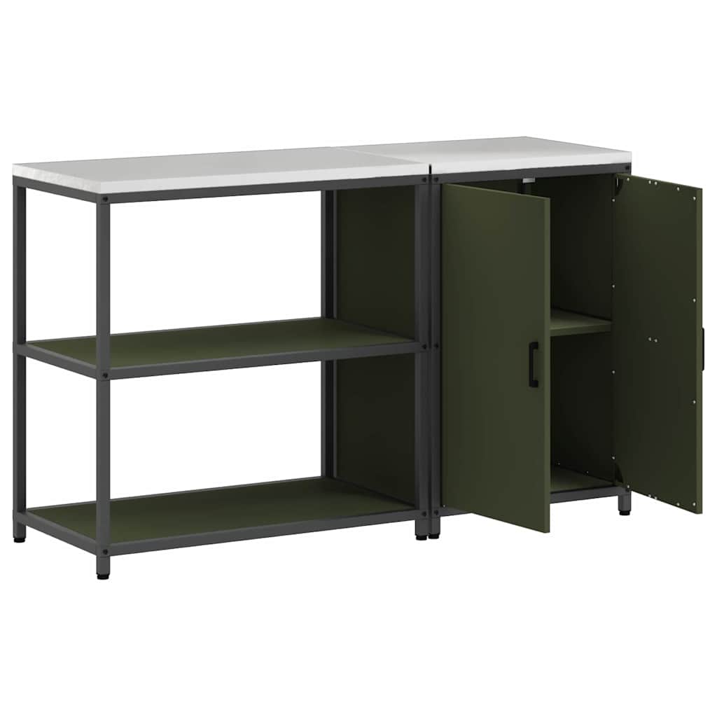 Ensemble de rangement cuisine 2 pcs Vert olive 150 x 50 x 92 cm