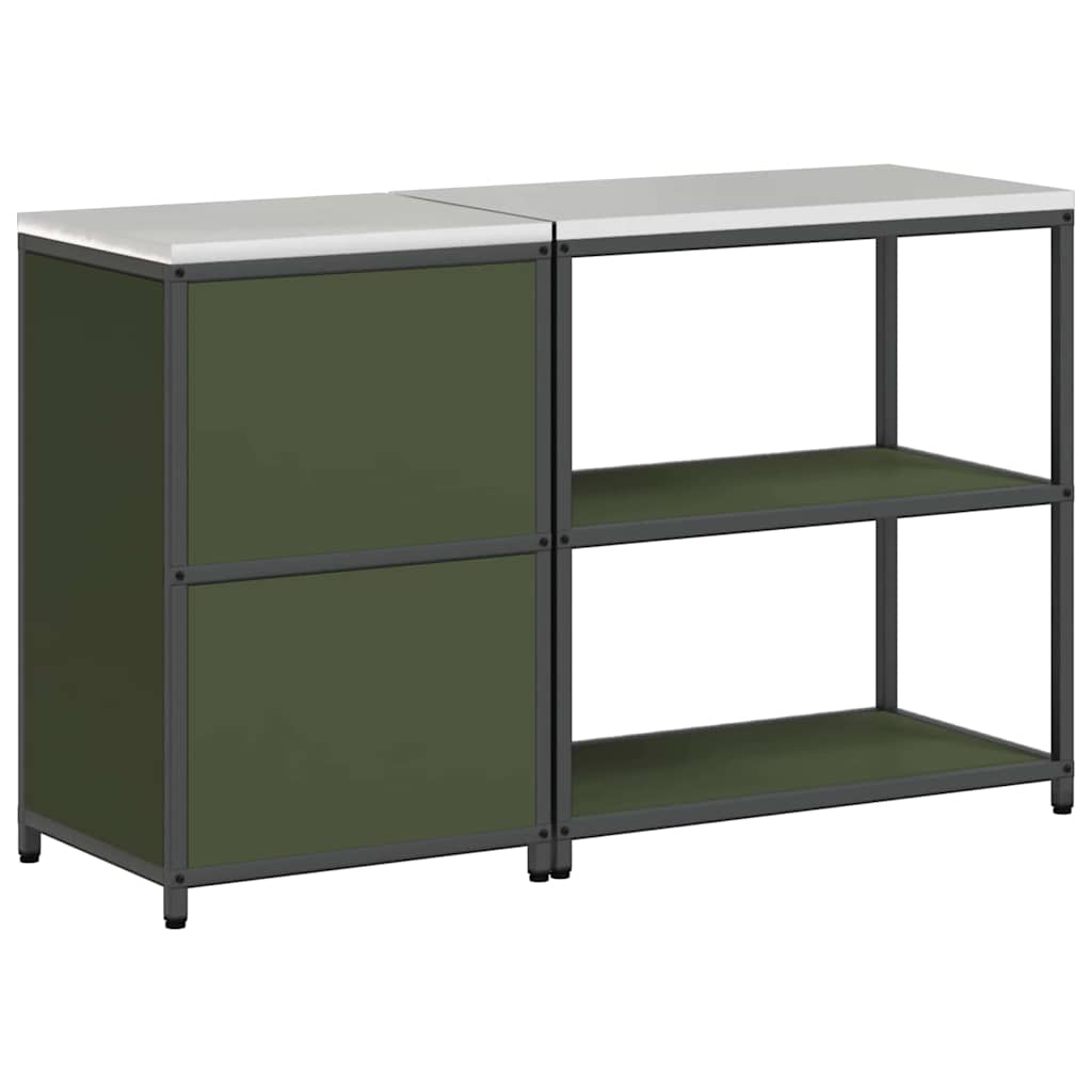 Ensemble de rangement cuisine 2 pcs Vert olive 150 x 50 x 92 cm