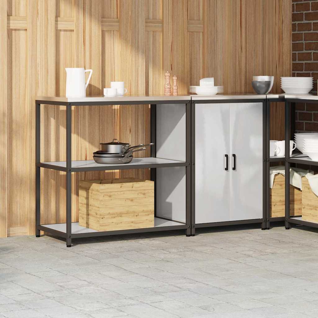 Ensemble de rangement cuisine 2 pcs Argent 150 x 50 x 92 cm