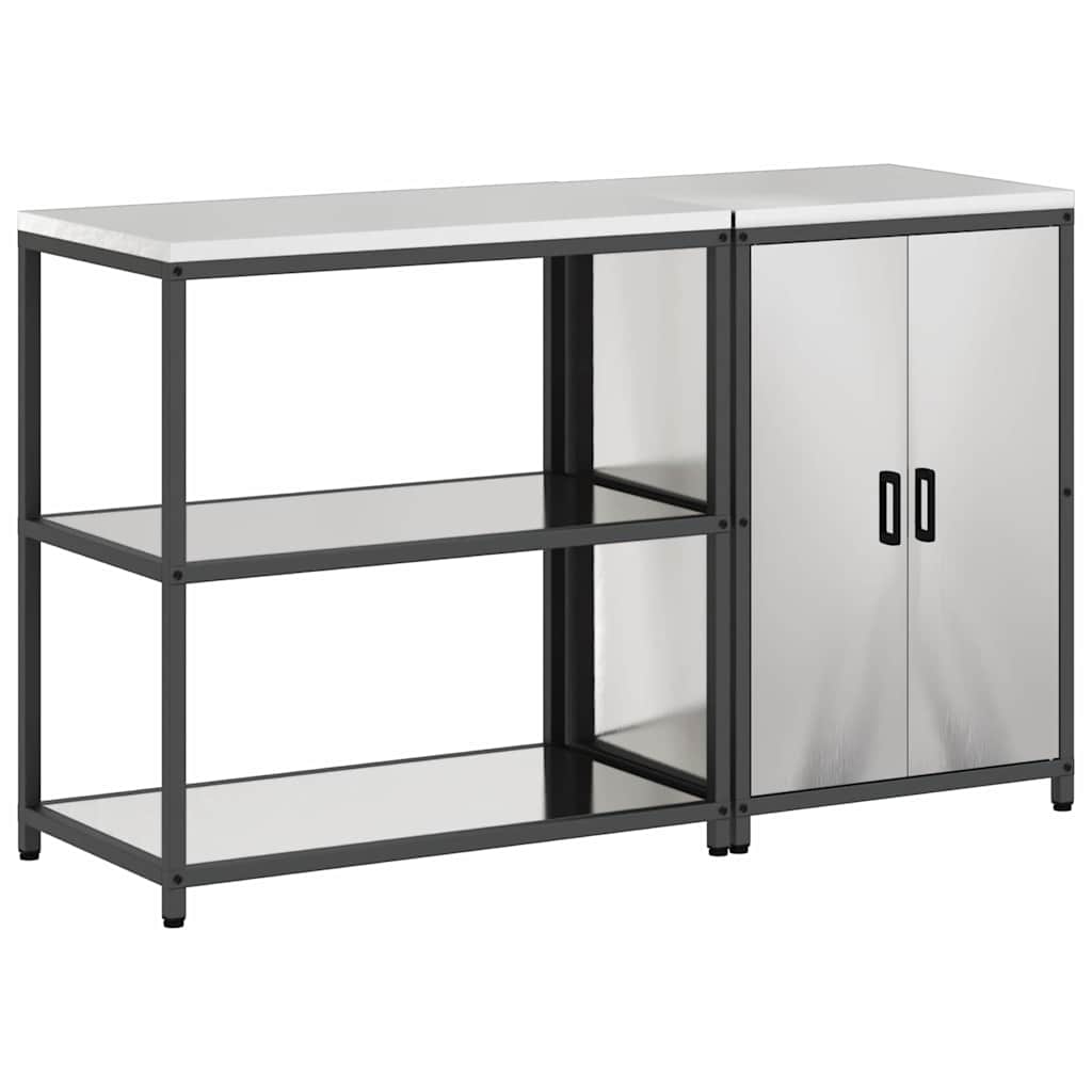Ensemble de rangement cuisine 2 pcs Argent 150 x 50 x 92 cm