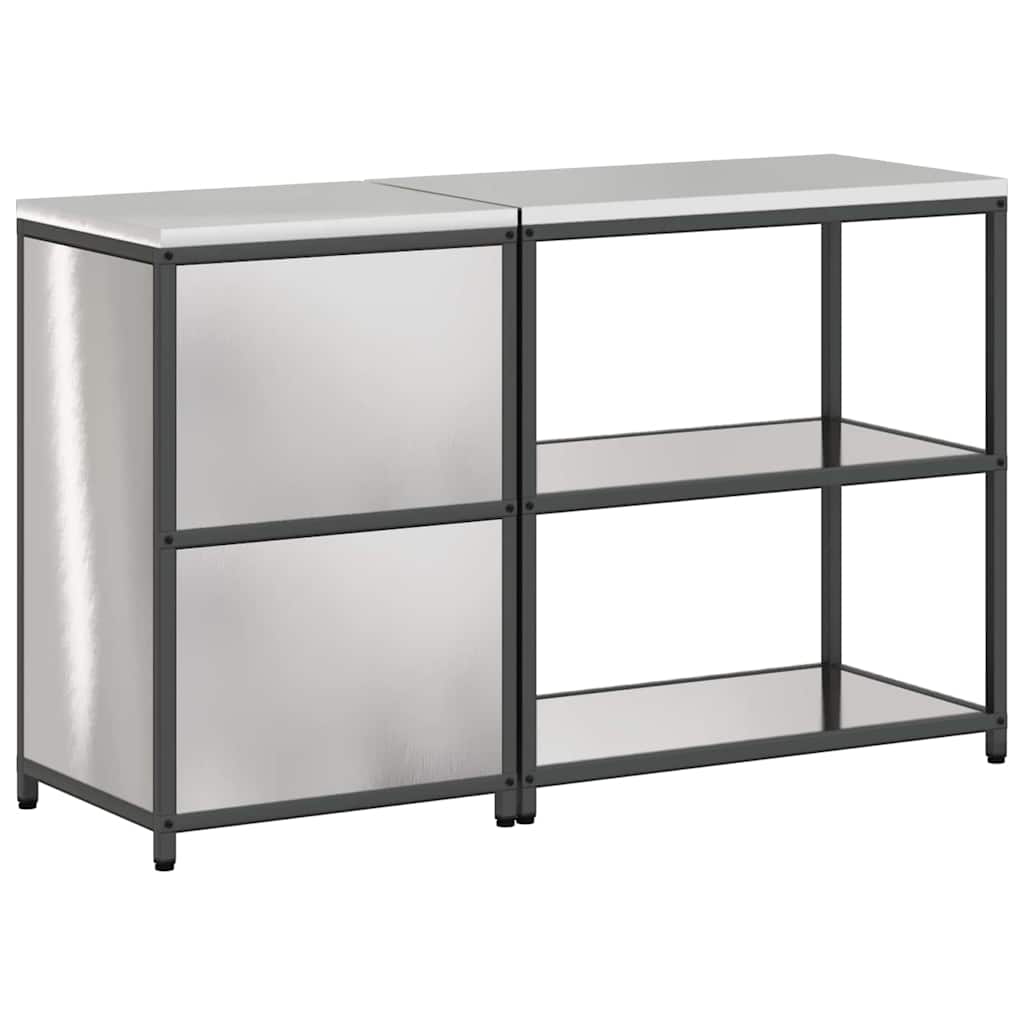 Ensemble de rangement cuisine 2 pcs Argent 150 x 50 x 92 cm