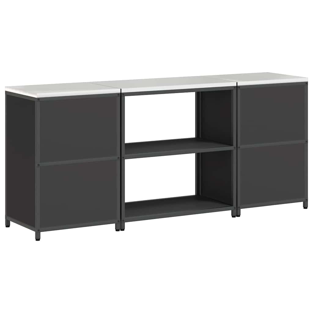 Ensemble de rangement cuisine 3 pcs Noir 210 x 50 x 92 cm