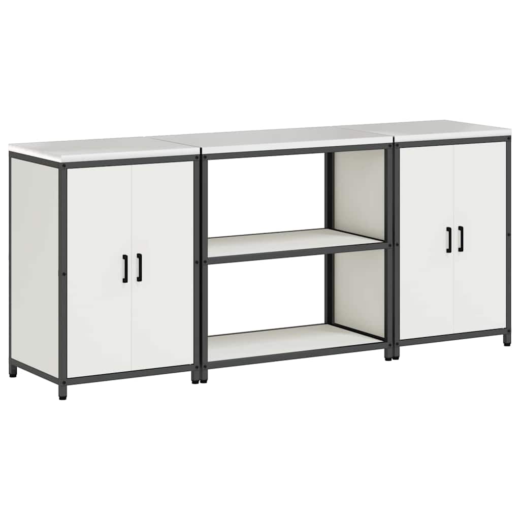 Ensemble de rangement cuisine 3 pcs Blanc 210 x 50 x 92 cm