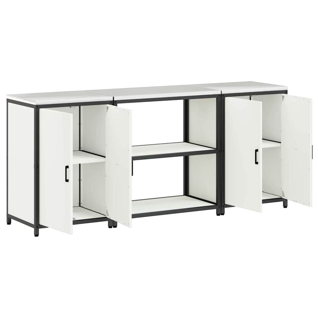 Ensemble de rangement cuisine 3 pcs Blanc 210 x 50 x 92 cm