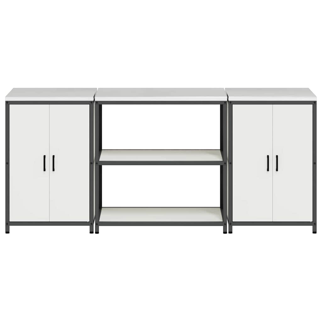 Ensemble de rangement cuisine 3 pcs Blanc 210 x 50 x 92 cm