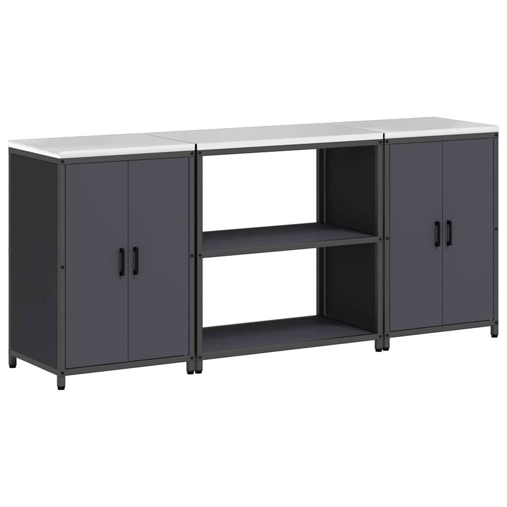 Ensemble de rangement cuisine 3 pcs Anthracite 210 x 50 x 92 cm
