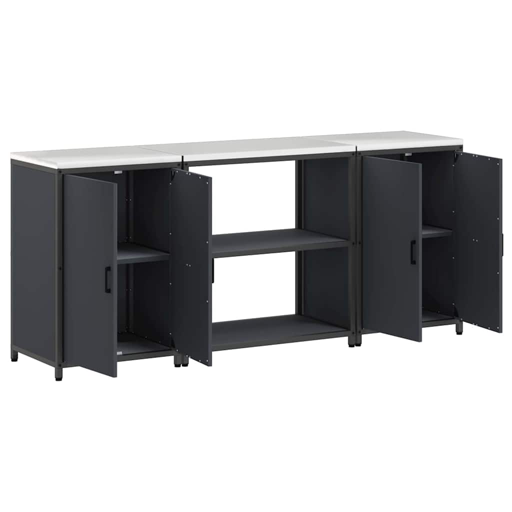Ensemble de rangement cuisine 3 pcs Anthracite 210 x 50 x 92 cm