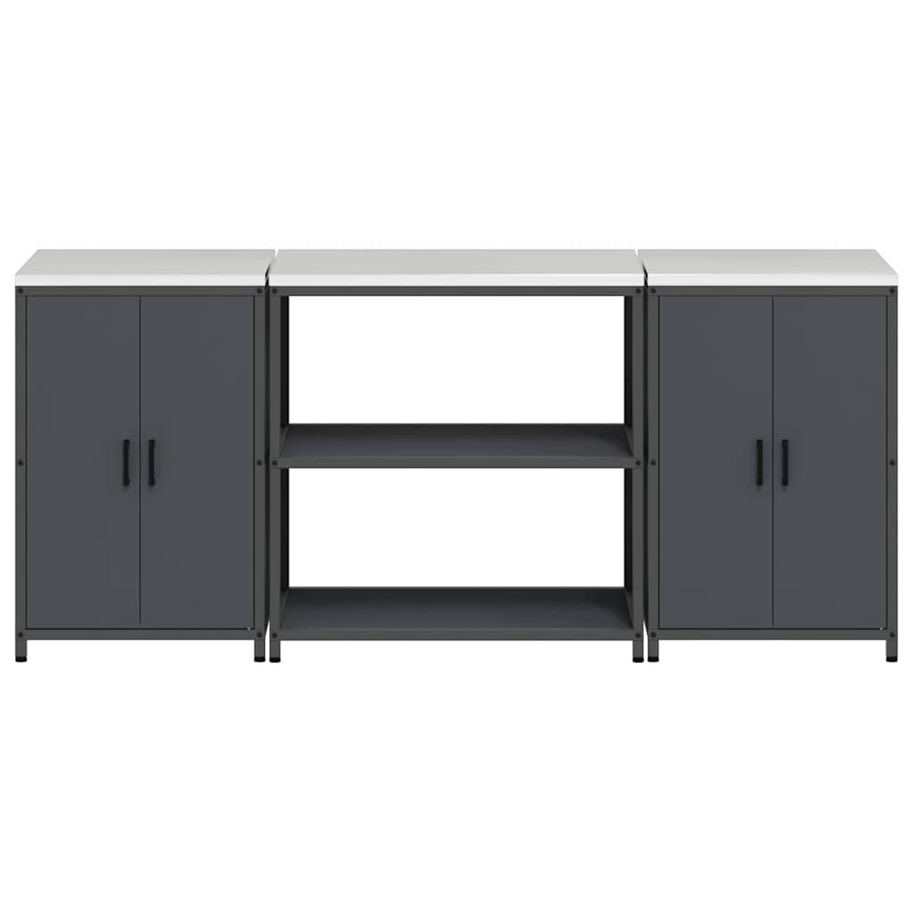 Ensemble de rangement cuisine 3 pcs Anthracite 210 x 50 x 92 cm