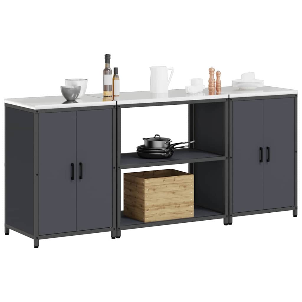Ensemble de rangement cuisine 3 pcs Anthracite 210 x 50 x 92 cm