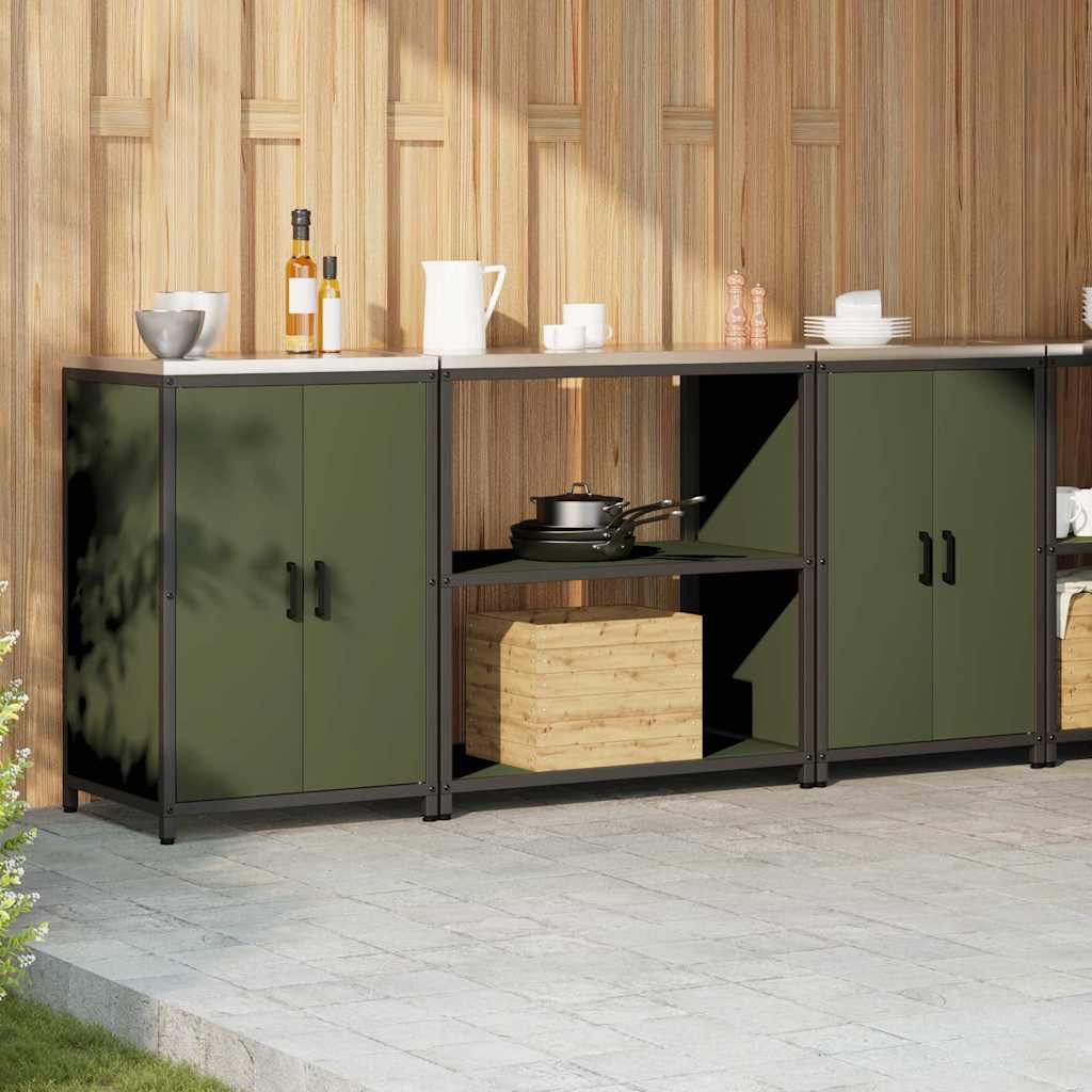 Ensemble de rangement cuisine 3 pcs Vert olive 210 x 50 x 92 cm