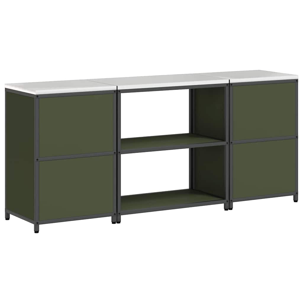 Ensemble de rangement cuisine 3 pcs Vert olive 210 x 50 x 92 cm