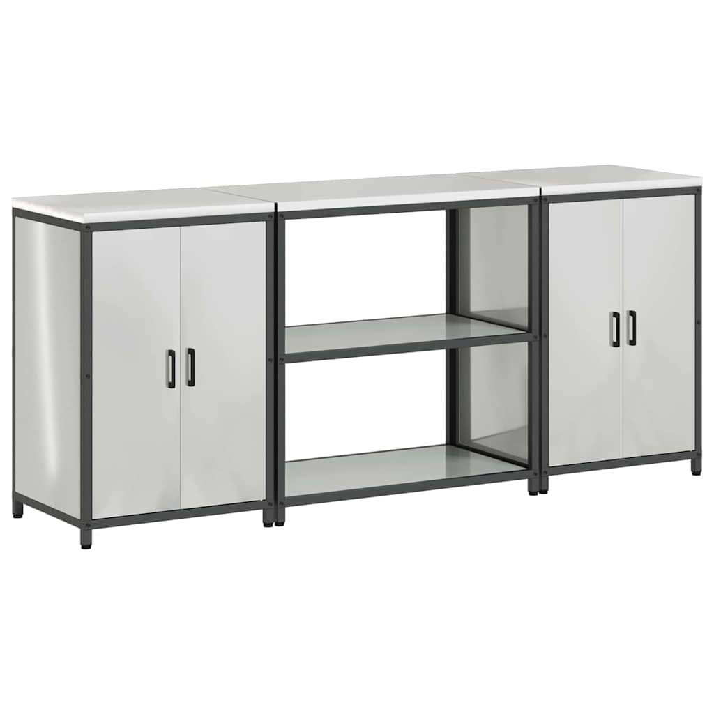 Ensemble de rangement cuisine 3 pcs Argent 210 x 50 x 92 cm