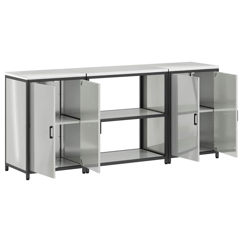 Ensemble de rangement cuisine 3 pcs Argent 210 x 50 x 92 cm