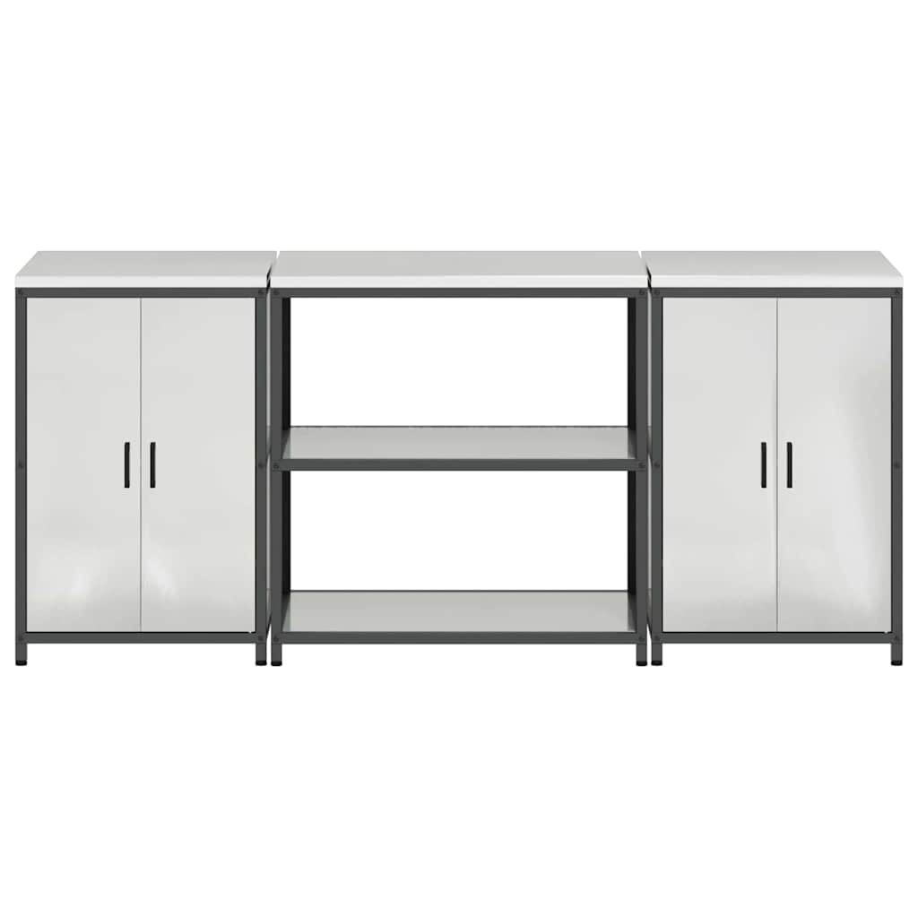 Ensemble de rangement cuisine 3 pcs Argent 210 x 50 x 92 cm