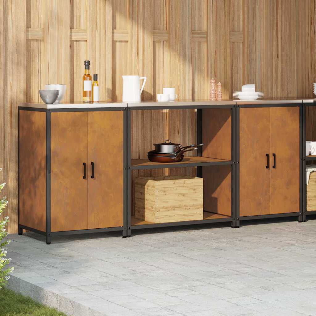 Ensemble de rangement cuisine 3 pcs Rouillé 210 x 50 x 92 cm
