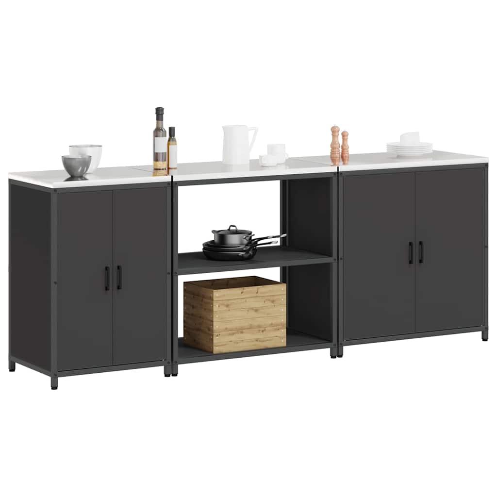 Ensemble de rangement cuisine Other 3 pcs Noir 240 x 50 x 92 cm
