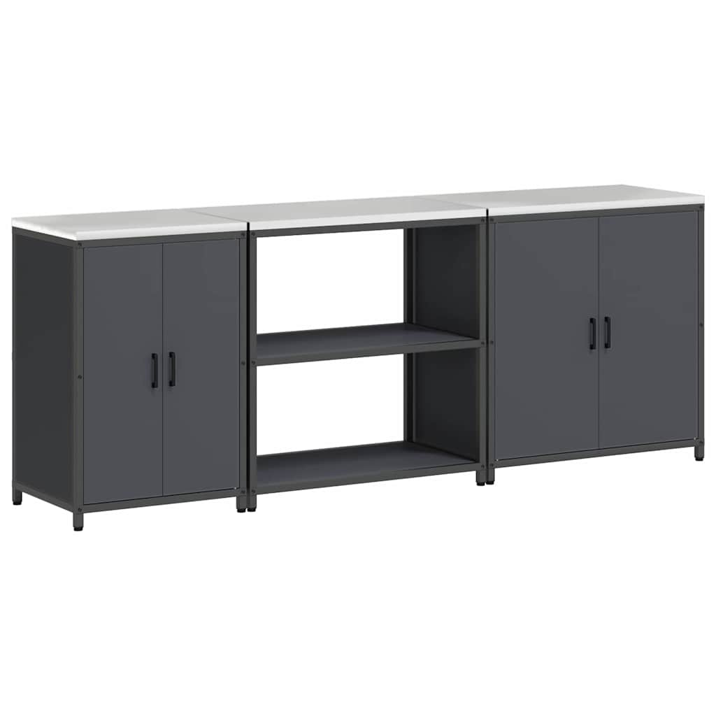 Ensemble de rangement cuisine 3 pcs Anthracite 240 x 50 x 92 cm