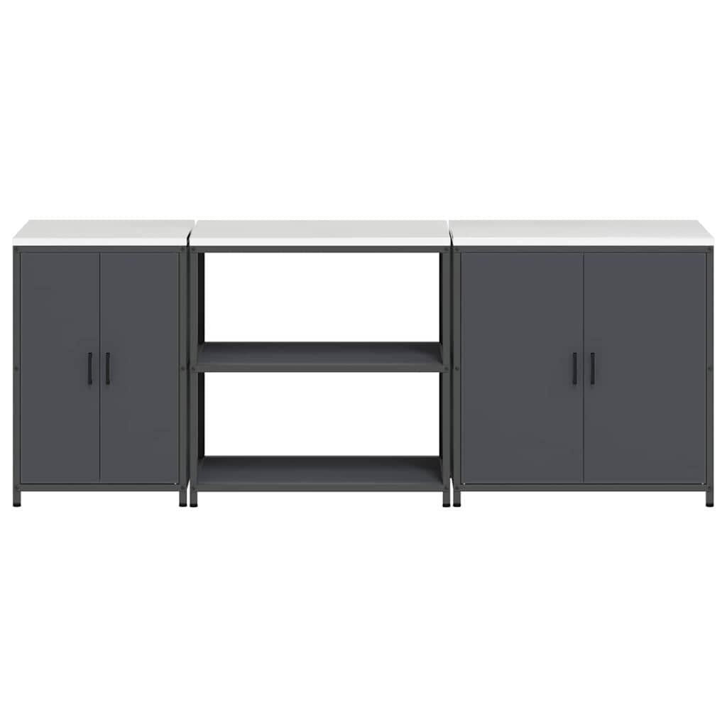 Ensemble de rangement cuisine 3 pcs Anthracite 240 x 50 x 92 cm